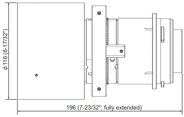 Panasonic ET ELW21 Projection Lens - Dimensions 2
