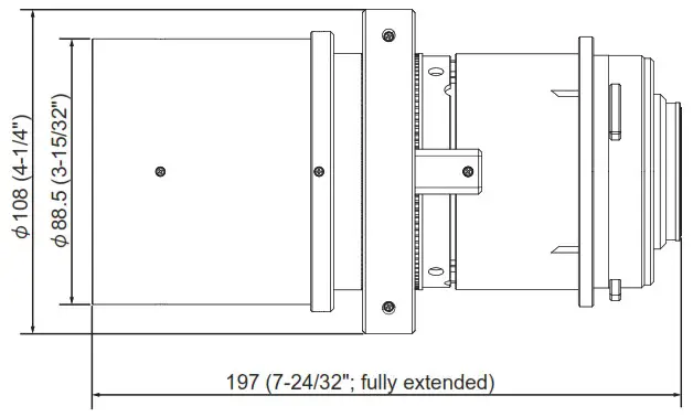 Panasonic ET ELW21 Projection Lens - Dimensions 3