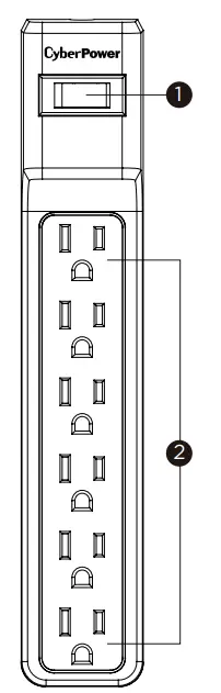 CyberPower CSB6012 6 Outlet Surge Protector - parts