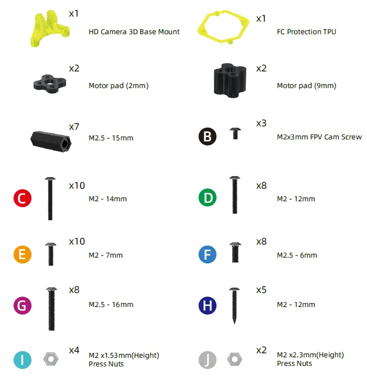 SpeedyBee Flex25 2.5-inch Frame Kit 11