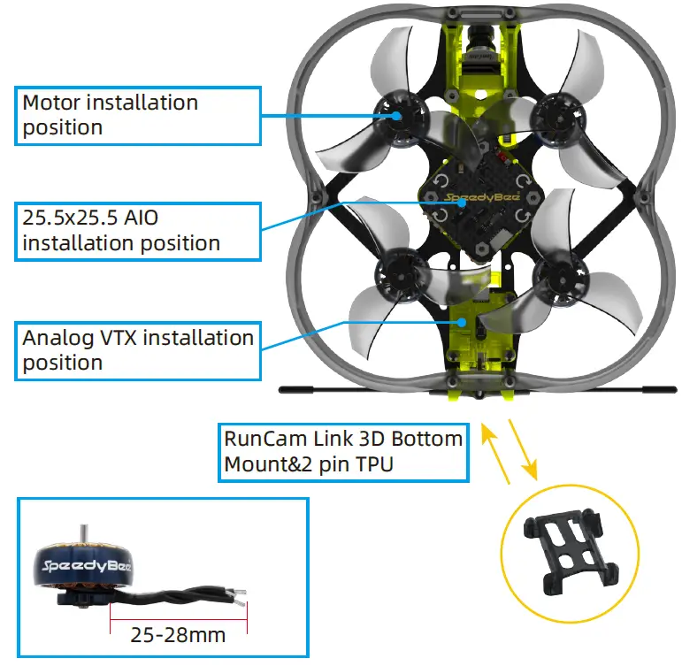 SpeedyBee Flex25 2.5-inch Frame Kit 13