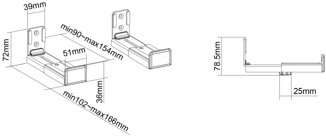 Neomounts AWL29 550BL1 Videobar Speaker Mount - Fig 1