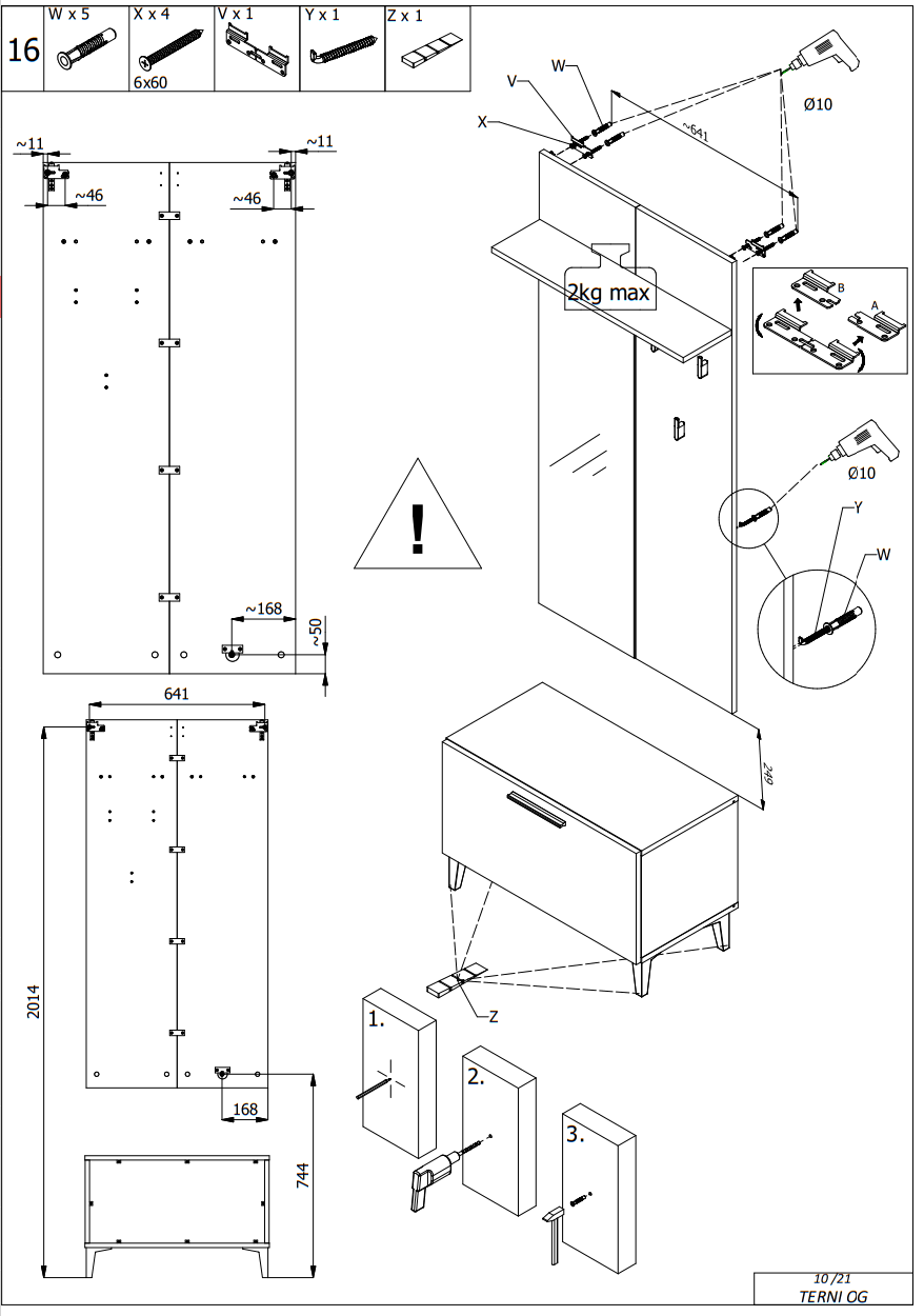 DEDEMAN 674 x 348 x 2000 mm Hangers with Photo Mirror - Fig10