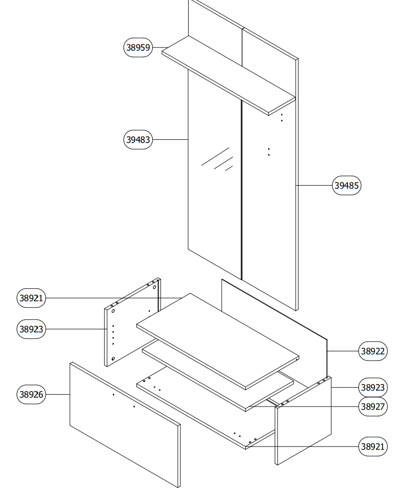DEDEMAN 674 x 348 x 2000 mm Hangers with Photo Mirror - Fig2