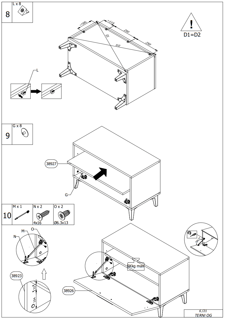 DEDEMAN 674 x 348 x 2000 mm Hangers with Photo Mirror - Fig6