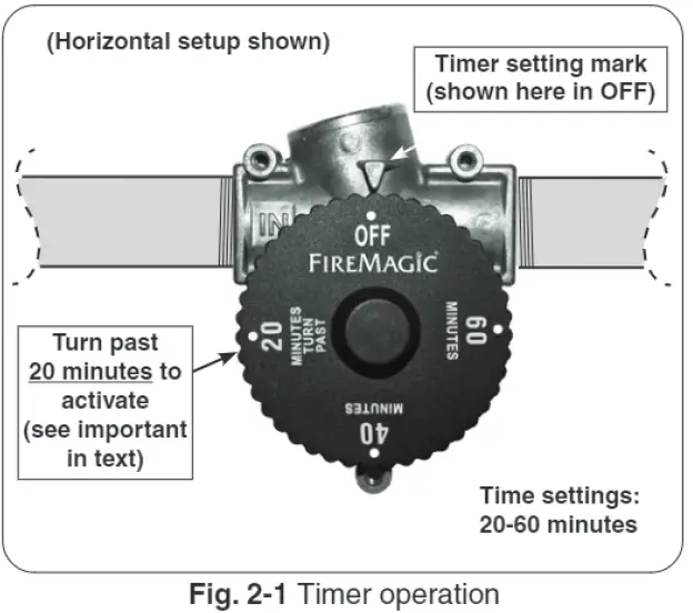 FIREMAGIC 3092B 1 Hour Automatic Barbecue Timer Gas Shut Off Valve 3