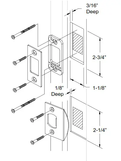 EMTEK Tubular Monolithic and Full Length Entry Set - Door Jamb Prep