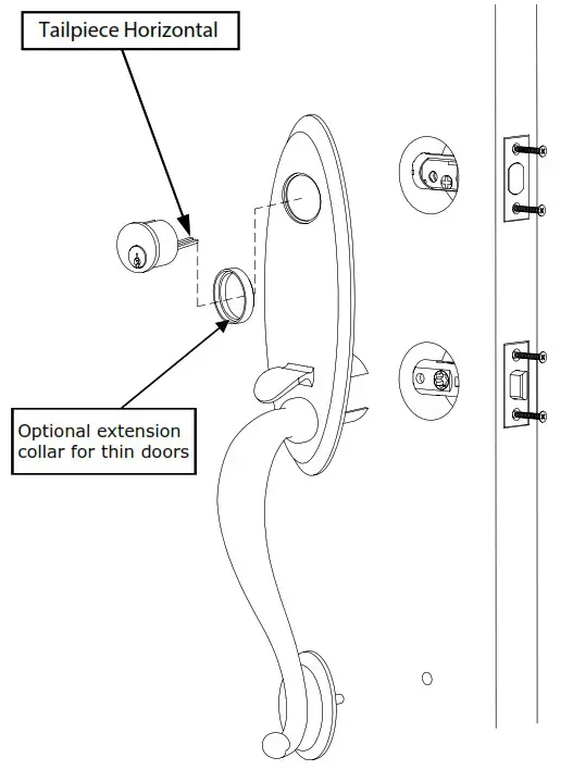 EMTEK Tubular Monolithic and Full Length Entry Set - Install Outside Trim
