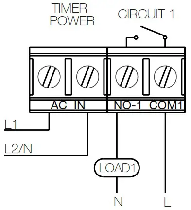 INTERMATIC ET2705C Electronic 1 Circuit 7 Day Time Switch - Wiring Diagram