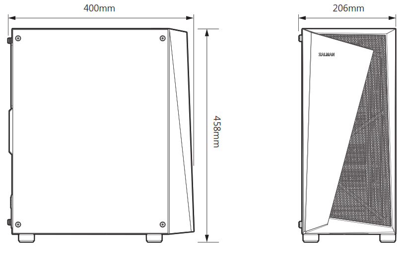 ZALMAN S4 Plus ATX Mid Tower Computer Case - fig