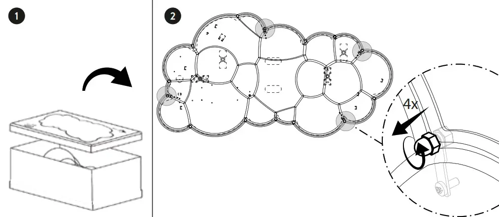 NEMO NUVOLA Minor LED Wall Ceiling H14 H25 - Installazione 1
