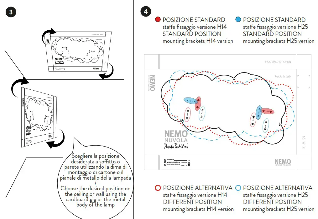 NEMO NUVOLA Minor LED Wall Ceiling H14 H25 - Installazione 2