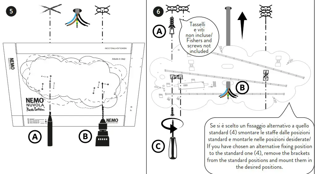 NEMO NUVOLA Minor LED Wall Ceiling H14 H25 - Installazione 3