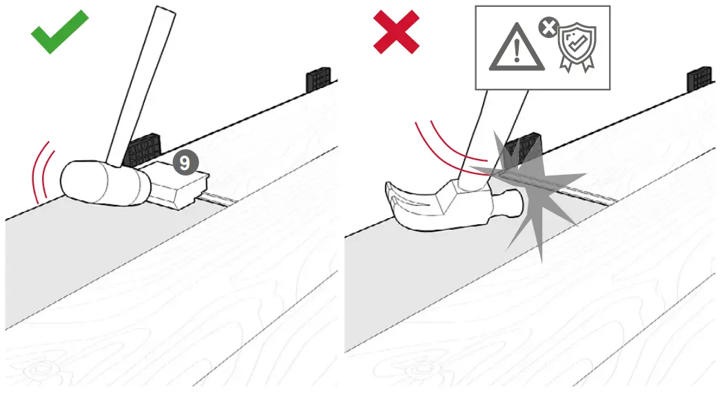 Installation of the flooring