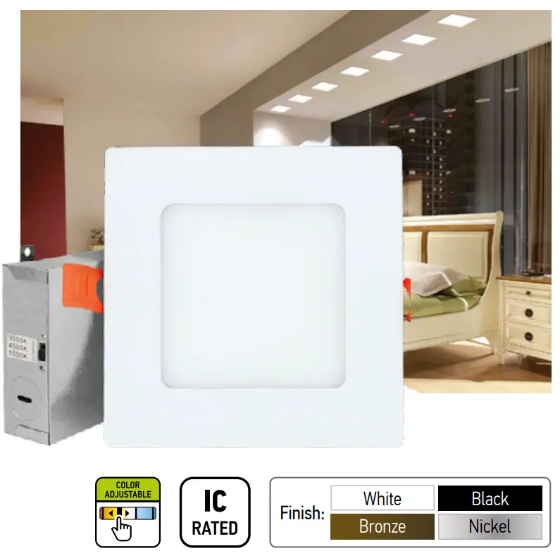 ASD LMPJBS-3D6CC-WH LED Square Recessed Mini Panel -
