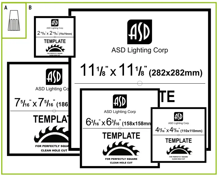ASD LMPJBS-3D6CC-WH LED Square Recessed Mini Panel - Fig1