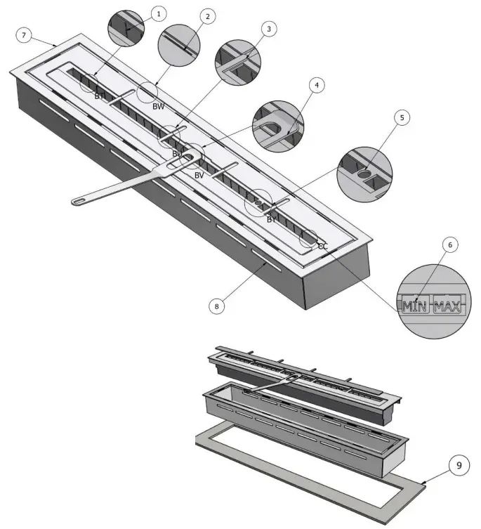 BIOPASJA A900 Artflame 900 Manual Bioethanol Burner - fig 3