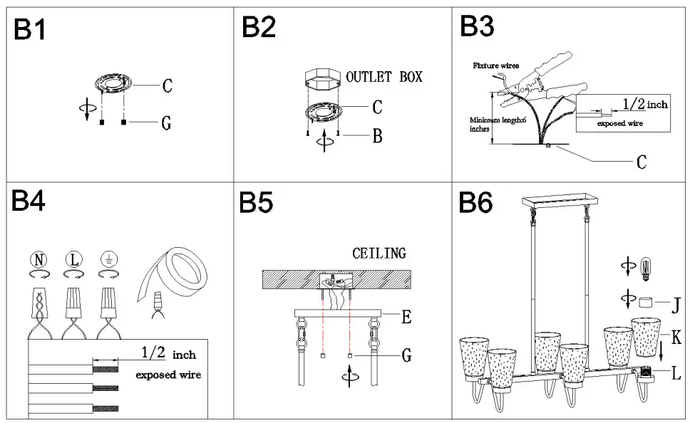 ZEVNI A04760 Cedro 5 Inch Wide Mini Pendant - Make installation