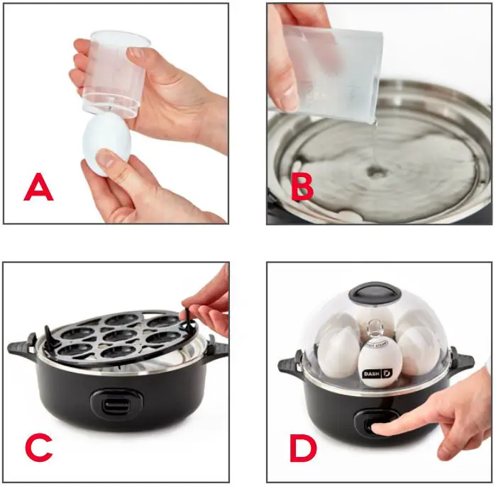 DASH DEC207 Express Egg Cooker Instruction Manual - boiling eggs