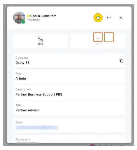 Contact Card, Favourites And Vip’s