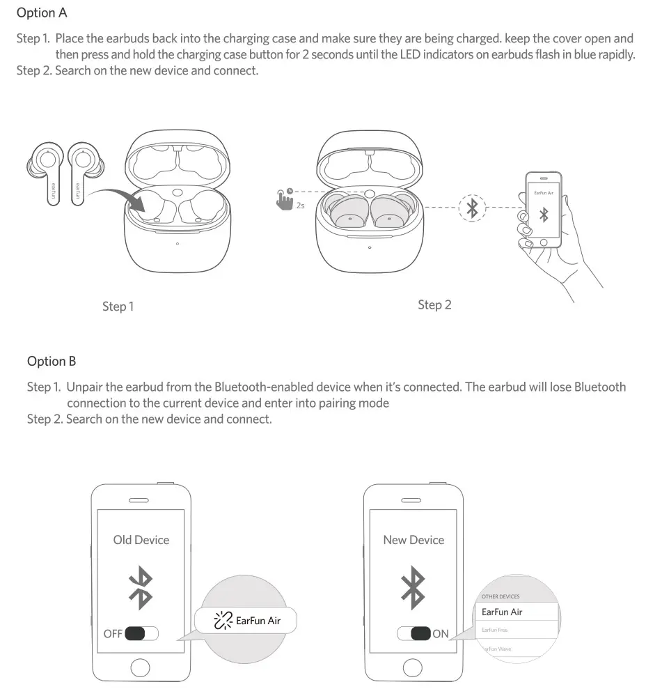 EarFun Air True Wireless Earbuds - Connecting to a new device