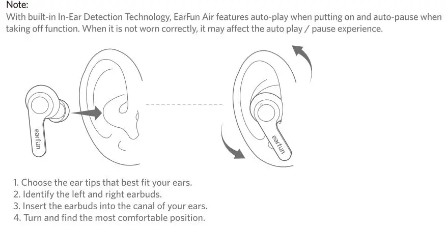 EarFun Air True Wireless Earbuds - How to fit