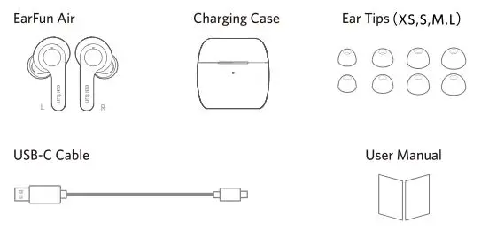 EarFun Air True Wireless Earbuds - What's in the Box