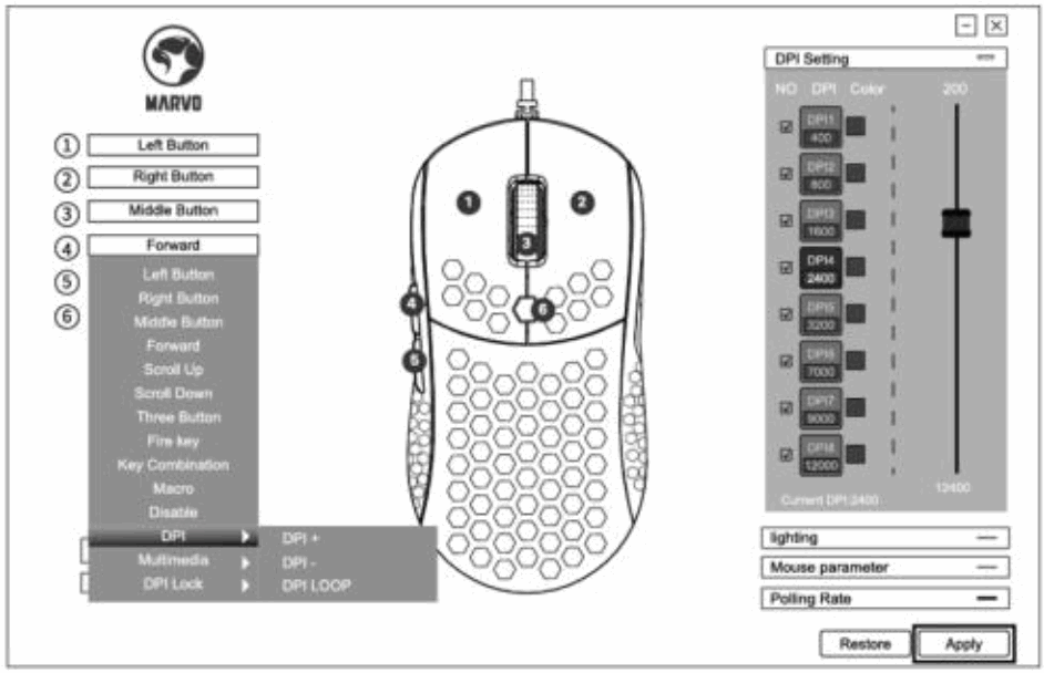 MARVO Sunspot S1 961 Lightweight Honeycomb Shell Mouse - FIG 3