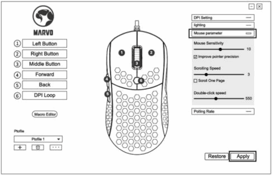 MARVO Sunspot S1 961 Lightweight Honeycomb Shell Mouse - FIG 4