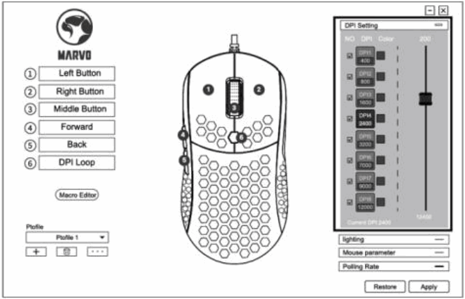 MARVO Sunspot S1 961 Lightweight Honeycomb Shell Mouse - FIG 5