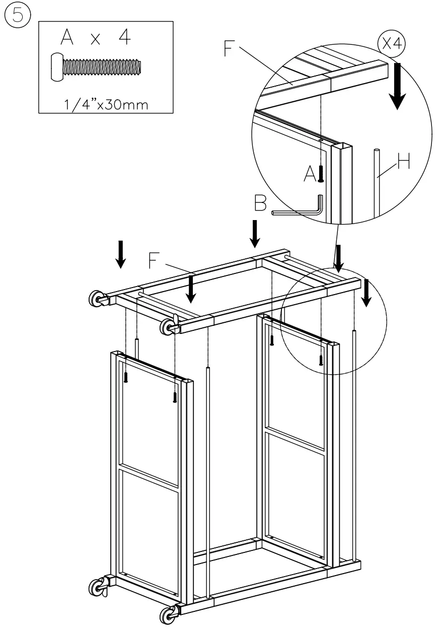 ASHLEY A4000501 Chaseton Bar Cart with Casters-fig7