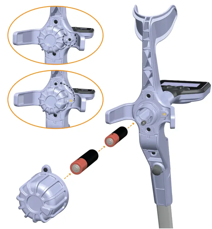 Nokta Midi Hoard - BATTERY INSTALLATION