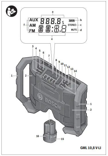 BOSCH GML 10,8 V-LI Professional Workplace radio FM fig2