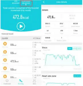 Running menu Smartwatch movement Interface
