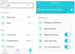 Mine menu My Device Interface