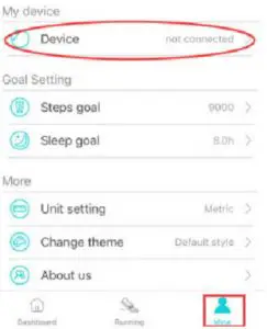 Connecting Fitness Tracker with H Band App
