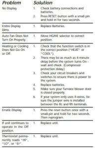 DIGITAL THERMOSTAT TROUBLESHOOTING