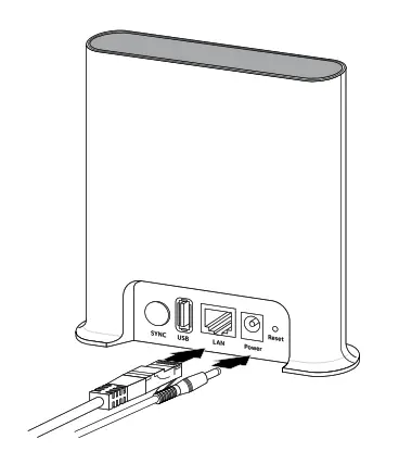 power adapter and the Ethernet cable