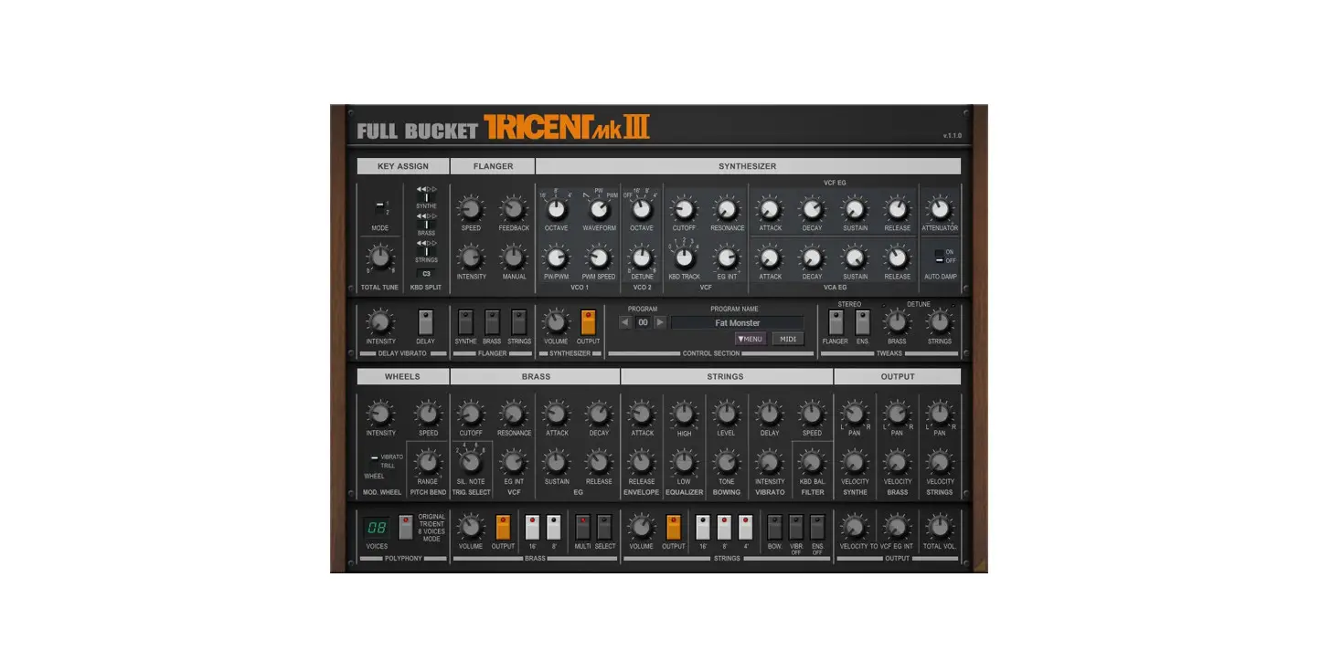 Full Bucket Tricent Mk Iii Polyphonic Synthesizer Ensemble Owner's Manual