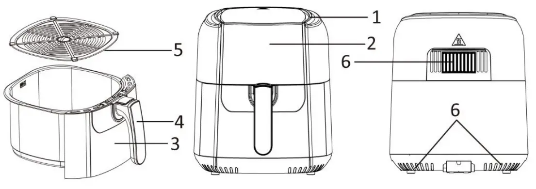 emerio AF123544 Smart Fryer - PARTS DESCRIPTION