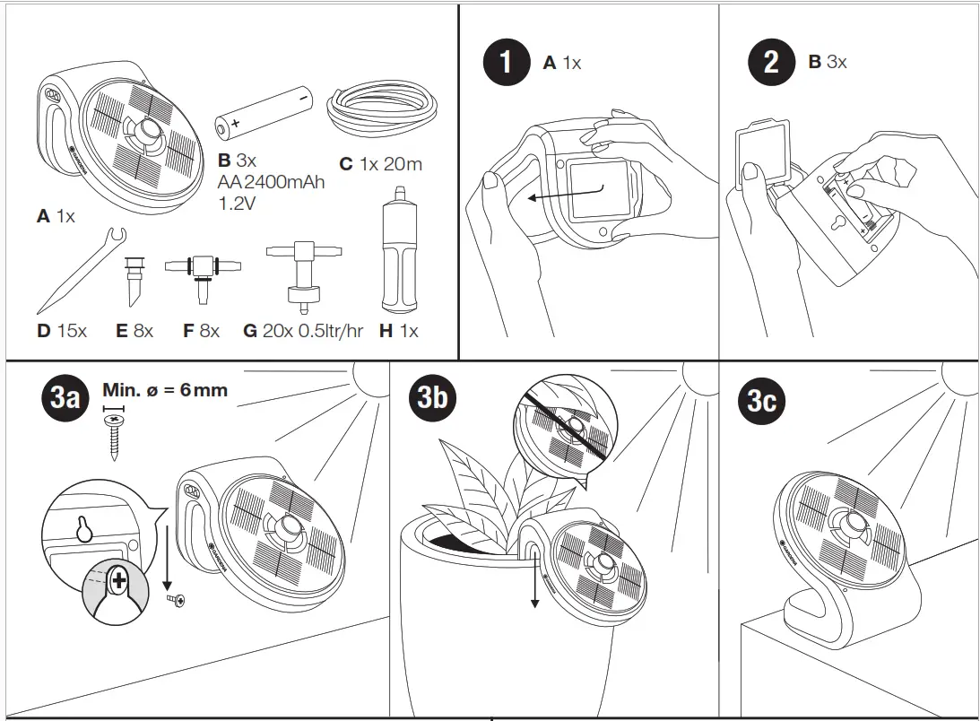 GARDENA 13300 Solar powered irrigation AquaBloom Set - fig