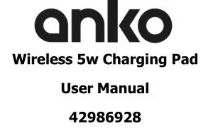 anko Wireless 5w Charging Pad User Manual