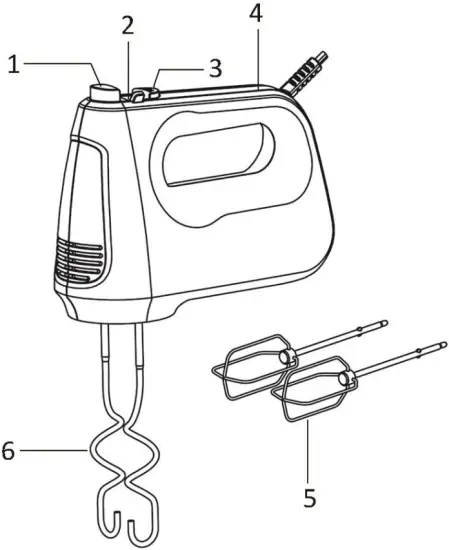 emerio HM-124178 Hand Mixer PARTS DESCRIPTION