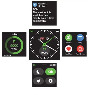 Letsfit IW1 Smart Watch Advanced Fitness and Health Tracking - Time and date