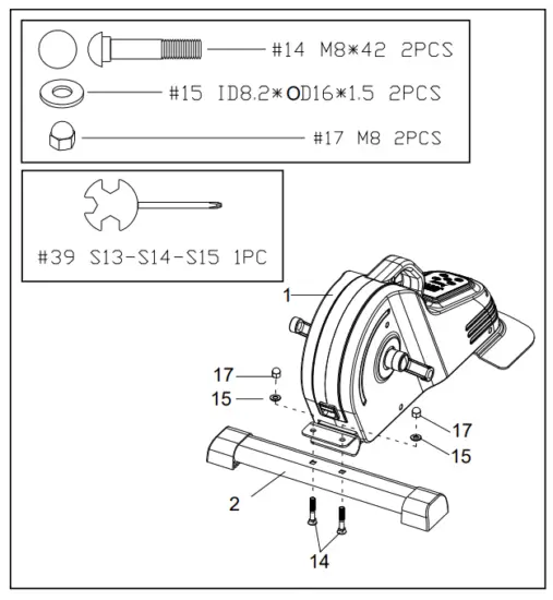 Sunny SF B0960 Electric Under Desk Cycle - fig3