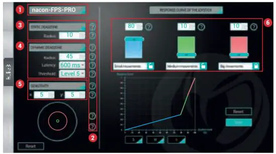 FIG 7 ADVANCE SETTINGS OF THE RIGHT ANALOGUE STICK