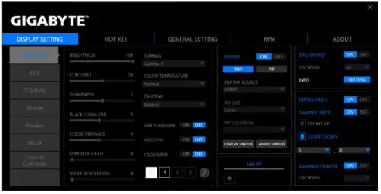 GIGABYTE M27Q 27 Inch 170Hz 1440P KVM Gaming - Configuring the Settings