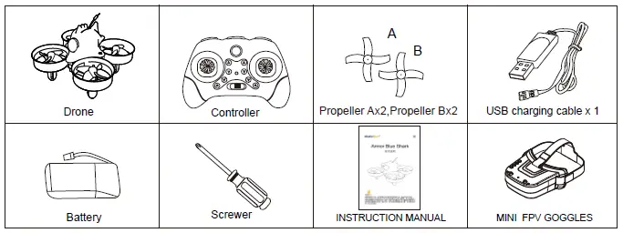 MakerFire-F08-V2-Armor-Blue-Shark-V2-Mini-FPV-Racing-Drone-fig-2
