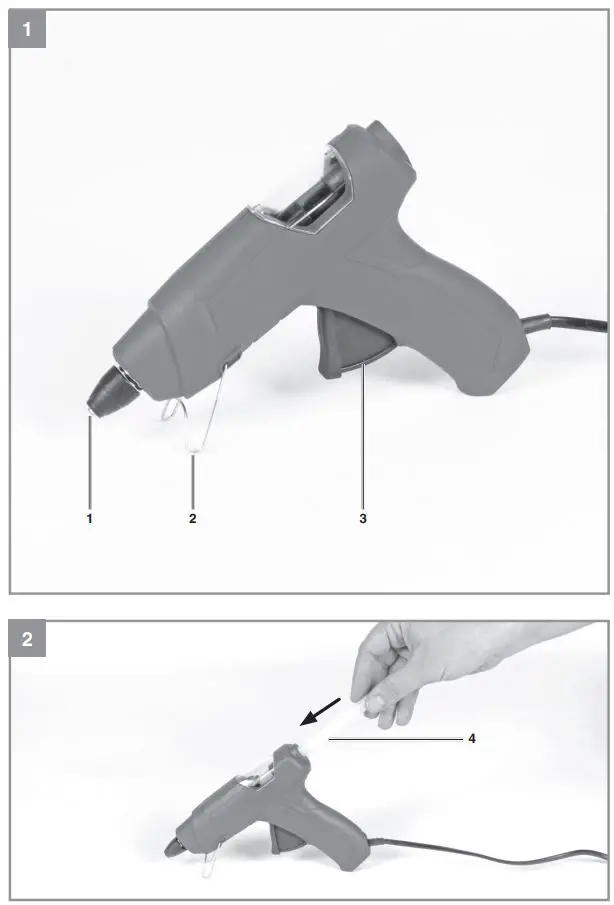 Einhell TC-GG 30 Hot Glue Gun Instruction Manual - Fig. 1,2