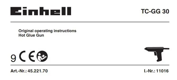 Einhell TC-GG 30 Hot Glue Gun Instruction Manual